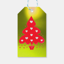 Etiqueta Para Presente ÁRVORE DE NATAL VERMELHA FESTA DE FIM DE ANO amare