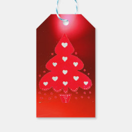 ETIQUETA PARA PRESENTE ÁRVORE DE NATAL VERMELHA FESTA DE NATAL