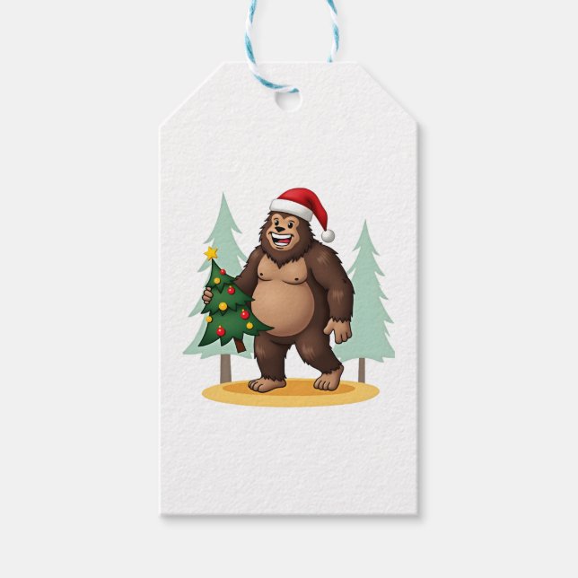 Etiqueta Para Presente Árvore Natal Santa Hat (5) (Frente)