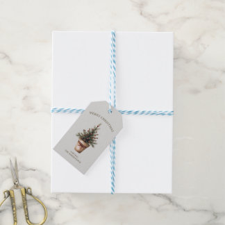 Etiqueta Para Presente Árvore pinecone de Natal costume de feriado