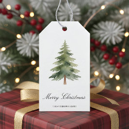 Etiqueta Para Presente Árvore Verde de Natal Rústico | Presente de Natal 