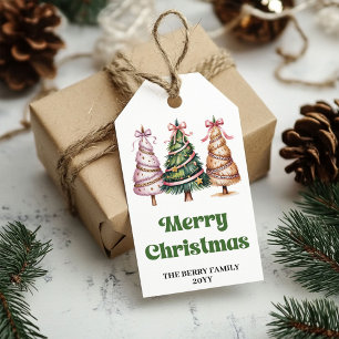 Etiqueta Para Presente Árvores de Natal caprichosas presente personalizad