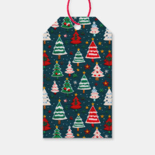 Etiqueta Para Presente Árvores de Natal de Trabalhos de Agulha Festa de N