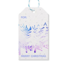 Árvores de Natal em Carga de Neve em Púrpura Azul 