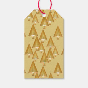 Etiqueta Para Presente Árvores de Natal metálicas modernas - ouro amare