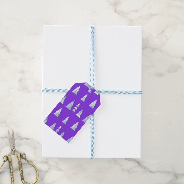 Etiqueta Para Presente Árvores de Neve Elegante Inverno (Com cordão)