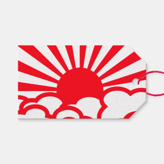 Etiqueta Para Presente Ascensão do Sol Japonês (Frente (horizontal))