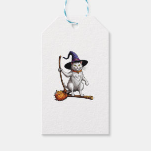 Etiqueta Para Presente Assistente de Gato Halloween Bruxas Místicas Cat L
