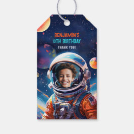 Etiqueta Para Presente Astronaut Deep Space Sky Planets Photo Birthday