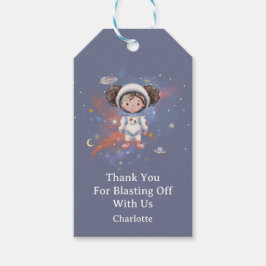 Etiqueta Para Presente Astronaut Outer Space Girl Birthday Thank You 