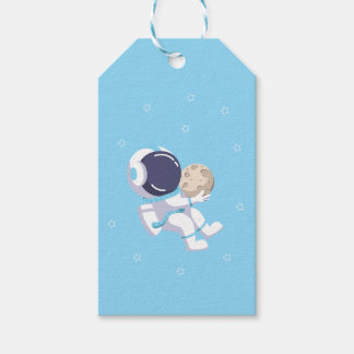Etiqueta Para Presente Astronauta Azul Claro - Etiqueta de Presente