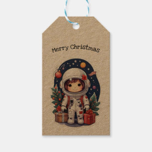 Etiqueta Para Presente Astronauta de Natal Personalizado Papai Noel