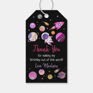 Etiqueta Para Presente Astronauta do Espaço Exterior Rosa Astronauta