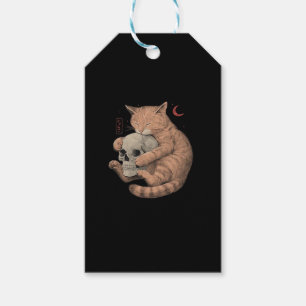 Etiqueta Para Presente Até que a Morte nos Separe Caveira de Gato Clássic