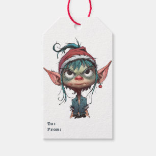 Etiqueta Para Presente Atitude Grumosa do Elf de Natal