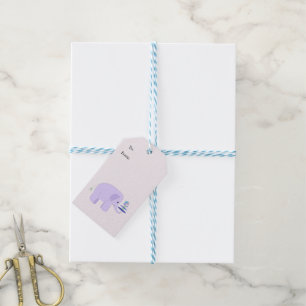 Etiqueta Para Presente Ato de Equilíbrio de Elefante Bebê