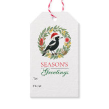 Aussie Natal Tag de Presente Para De Magpie Wreath