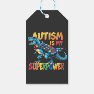 Etiqueta Para Presente Autismo É Meu Superpoder Dinossauro Autismo Consci