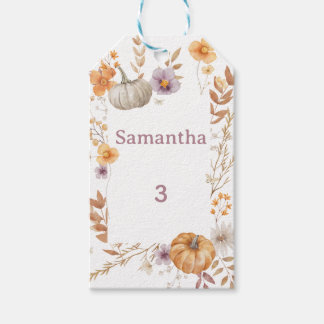Etiqueta Para Presente Autumn Gift Tags, Fall Birthday Favor Tags for Kid