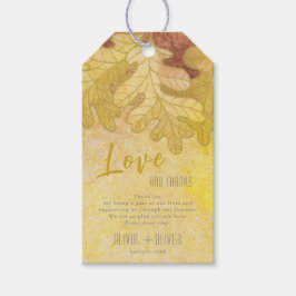 Etiqueta Para Presente Autumn Oak Deixa Amor e Obrigados Casados