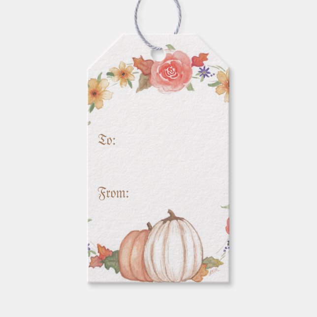 Etiqueta Para Presente Autumn Wreath (Frente)