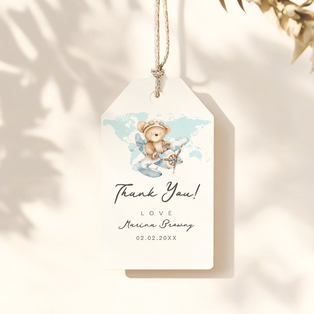 Etiqueta Para Presente Aventura espera, Avião Urso Voador (Criador carregado)