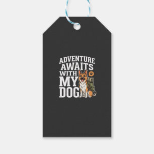 Etiqueta Para Presente Aventura Espera Com Minha Cachorro Hiking