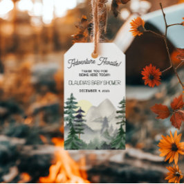 Etiqueta Para Presente Aventura Espera! Montanhas & Floresta Obrigado