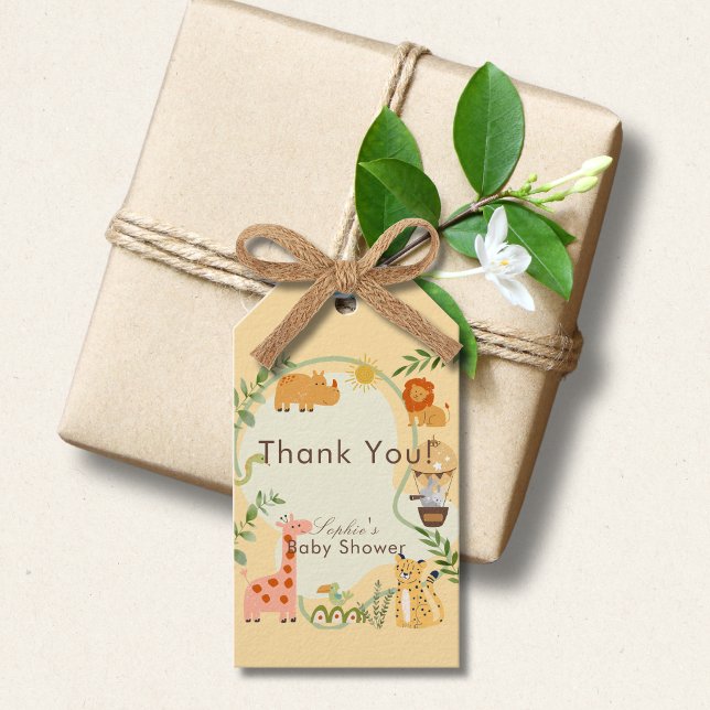 Etiqueta Para Presente Aventura Selvagem Selvagem Aguarda Chá de Bebê (Criador carregado)