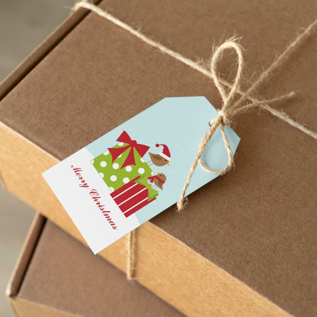 Etiqueta Para Presente Aves de Natal bonitas (Criador carregado)