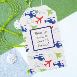 Etiqueta Para Presente Avião Colorido Fofo & Nuvens Aviador Personalizado