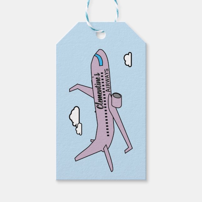 Etiqueta Para Presente Avião Personalizável  (Frente)