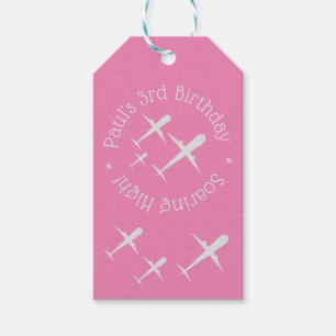 Etiqueta Para Presente Aviões de Aniversário Personalizados Querem Soar R