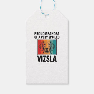 Etiqueta Para Presente Avô Orgulhoso Vizsla Design Vintage Amante de Cães