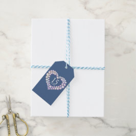 Etiqueta Para Presente Azul cardíaco no aniversário de 15 anos