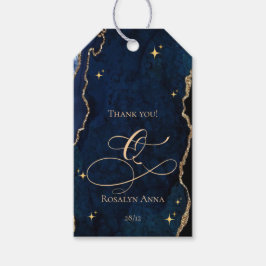 Etiqueta Para Presente  Azul Celestial Quinceanera Estrelas da Meia-Noite