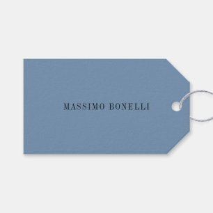 Etiqueta Para Presente Azul Cinza Minimalista Simples Legível Moderno