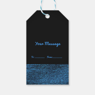 Etiqueta Para Presente Azul e Preto Moderno Glam Sequins Elegante Chic