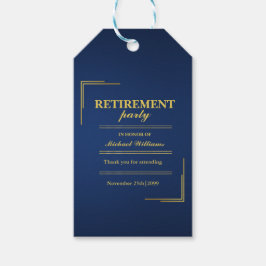 Etiqueta Para Presente Azul Elegante corporativo de aposentadoria Dourado