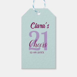 Etiqueta Para Presente azul mauve saúde 21º aniversário adicionar nome da