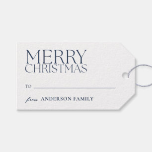 Etiqueta Para Presente Azul Mínimo Moderno e Feliz Natal