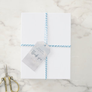 Etiqueta Para Presente Azul Na Nuvem Nove Elegante Chá de panela Obrigado