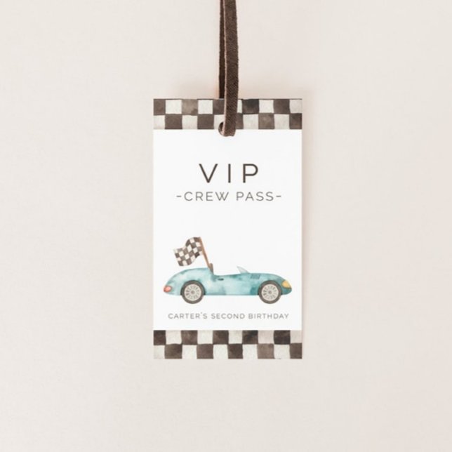 Etiqueta Para Presente Azul Raça Carro Engraçado (Criador carregado)