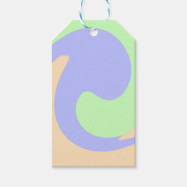 Etiqueta Para Presente Azul verde mármore fluido boho negrito