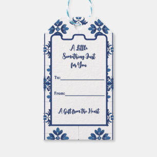 Etiqueta Para Presente Azulejo Azul Índigo Português Lisboa Decorativo