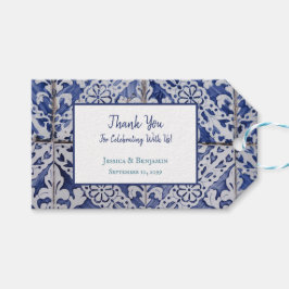 Etiqueta Para Presente Azulejos Portugueses Personalizados - Azulejo Flor