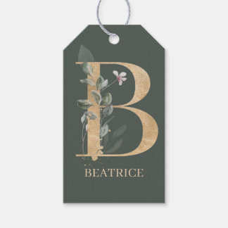 Etiqueta Para Presente B Monograma Floral Personalizado