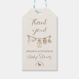Etiqueta Para Presente Baby Clothesline Neutral Baby Shower Thank You