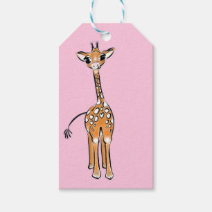 Etiqueta Para Presente Baby Giraffe - rosa