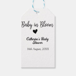 Etiqueta Para Presente Baby in bloom baby shower simple black heart date